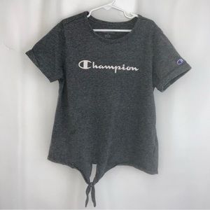 Girl’s Champion Grey Tee with Tie Size M